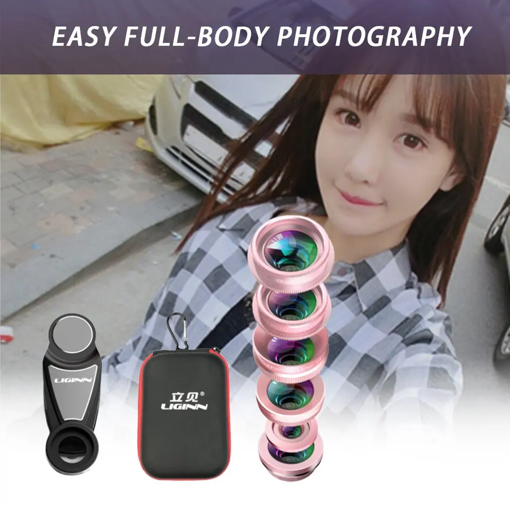 6-In-1 Mobile Phone Lens Imported Optical Lens Multi-Layer Coating Professional Fashion High-Grade Aluminum-Magnesium Alloy