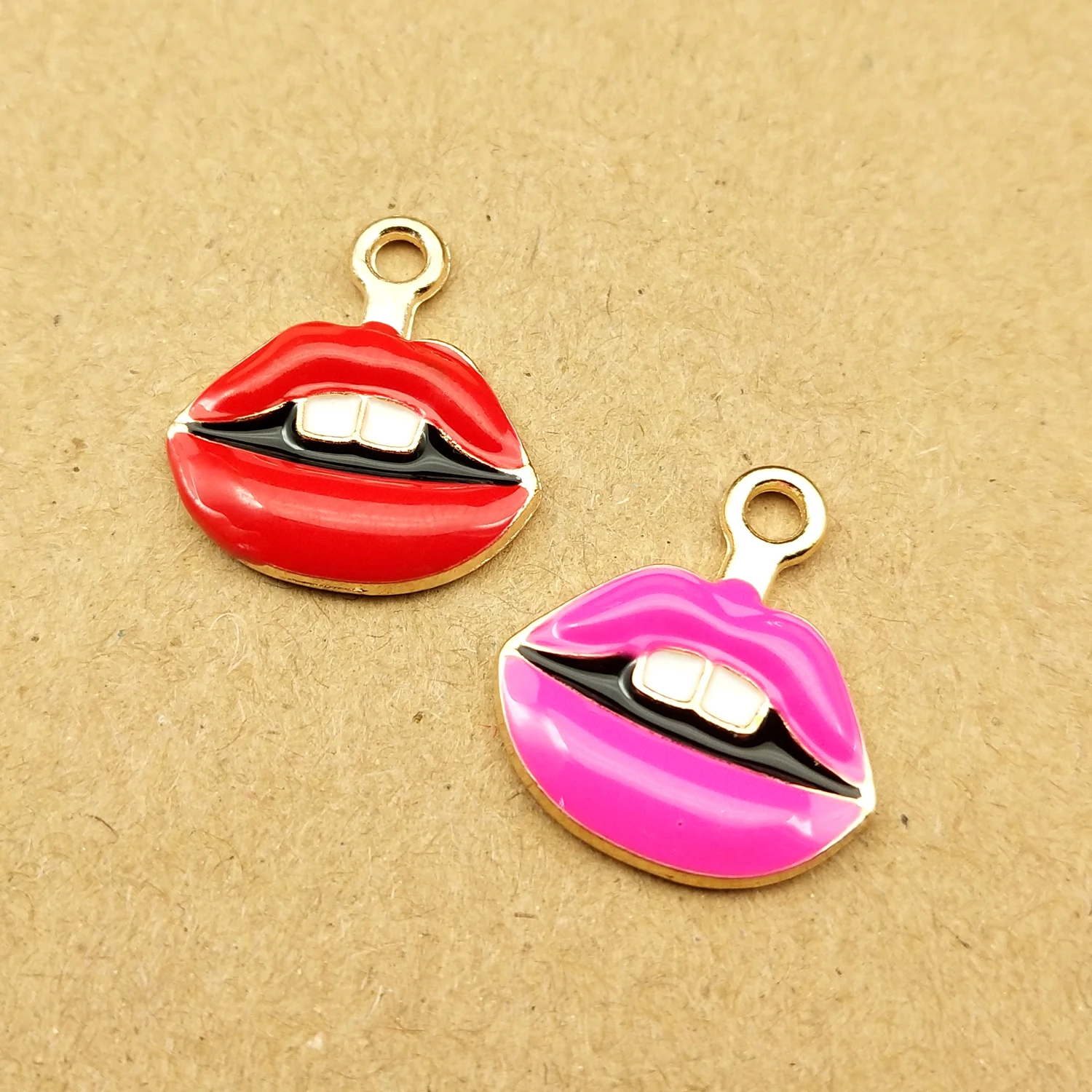 

10pcs 17x20mm enamel mouth lips charm for jewelry making fashion charm earring pendant bracelet charms diy charm