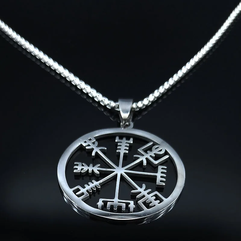 Viking Vegvisir ожерелье-Компас для мужчин из нержавеющей стали нордические руны Odin цепи ожерелье кельты этнические ювелирные изделия chaine homme N19726