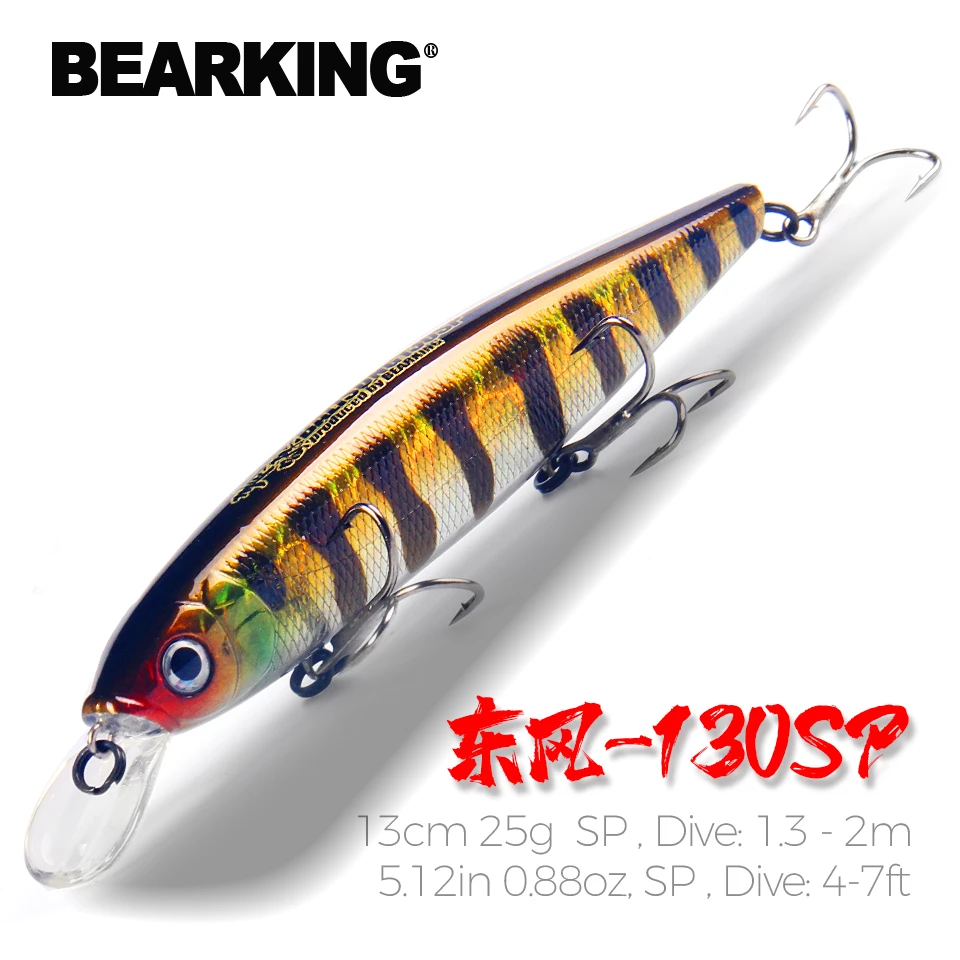 Bearking 13cm 25g Wolfram-Kugeln für lange Würfe, neues Modell Angelköder, harter Köder, Tauchtiefe 1,3 - 2m, hochwertiger professioneller Minnow-Köder