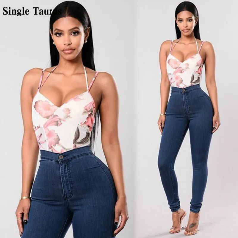

High Waist Elasticity Cotton Slim Skinny Jeans Women Fashion Push Up Washed Denim Deep Blue Pencil Pants Mujer Europe America