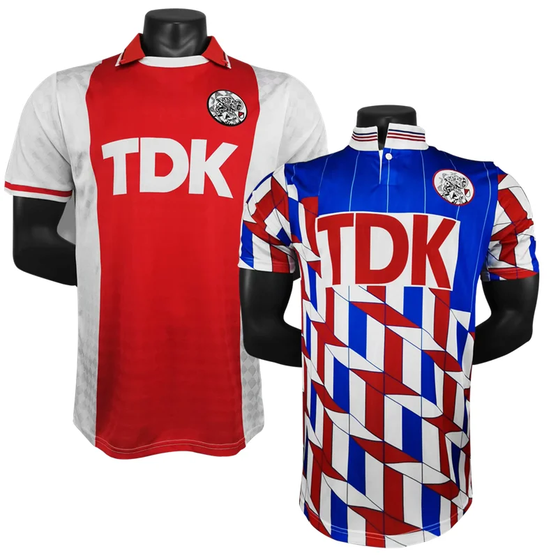 1889/90 Ретро Ajax футбольные Трикотажные изделия для дома и улицы Bergkamp рубашки в