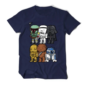 

High Quality Man T Shirt Star Wars Cartoons Clothing Movie T-shirts Men Adult 100% Cotton darth vader Funny TShirts For TeenBoys