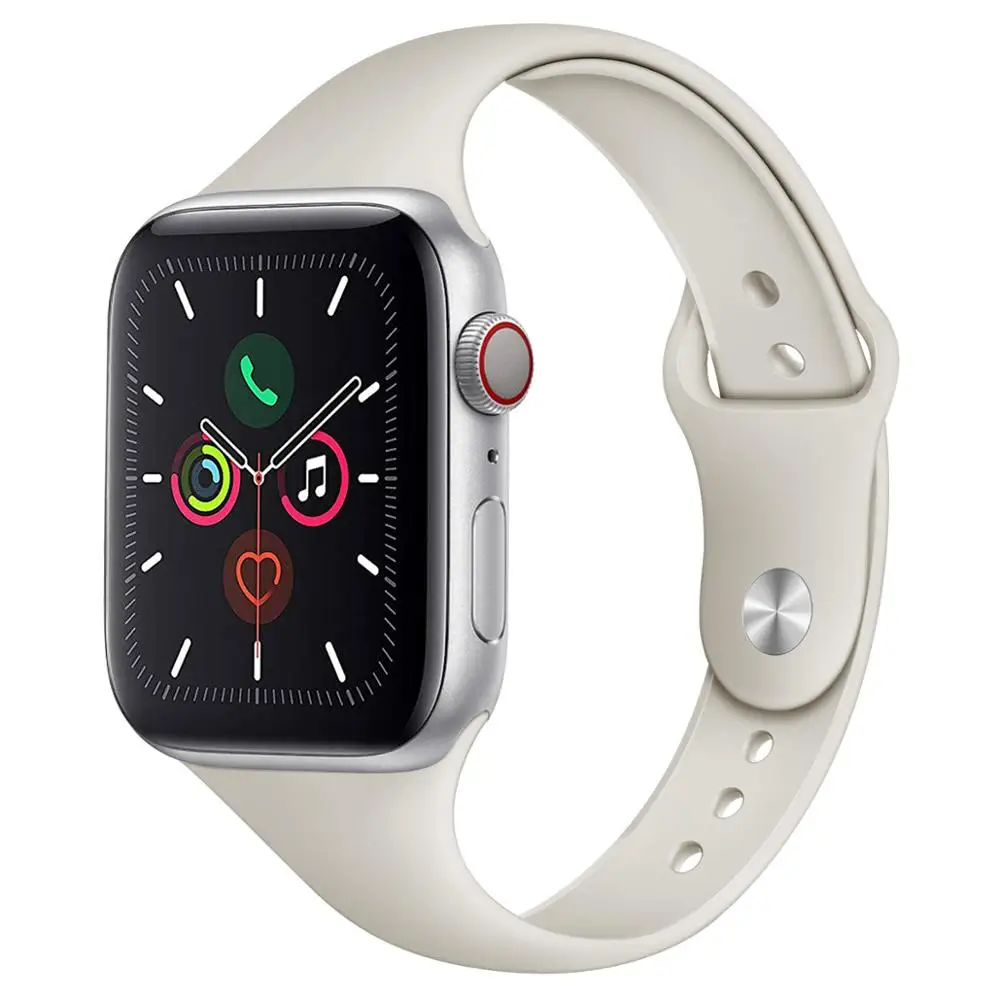Силиконовые ремешки для Apple Watch 38 мм 42 мм полосы 44 мм 40 мм ремешок для iWatch серии 5 4 3 2 1 браслет Ремешки для наручных часов