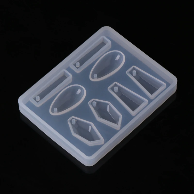 4Pcs Silicone Mold Diy Geometric Triple-Cornered Mirror Craft& 5 Pcs Big Design Resin Molds Silicone Include Round, Square, Rec