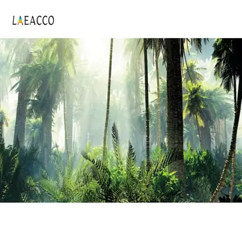 

Laeacco Sunshine Forest Turquoise Green Screen Photography Background Vinyl Customizable Photographic Backdrops For Photo Studio