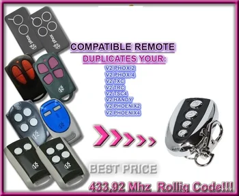 

V2 TXC TXC4 Self Learning Replacement Remote Control Fob 433.92 MHz Rolling Code