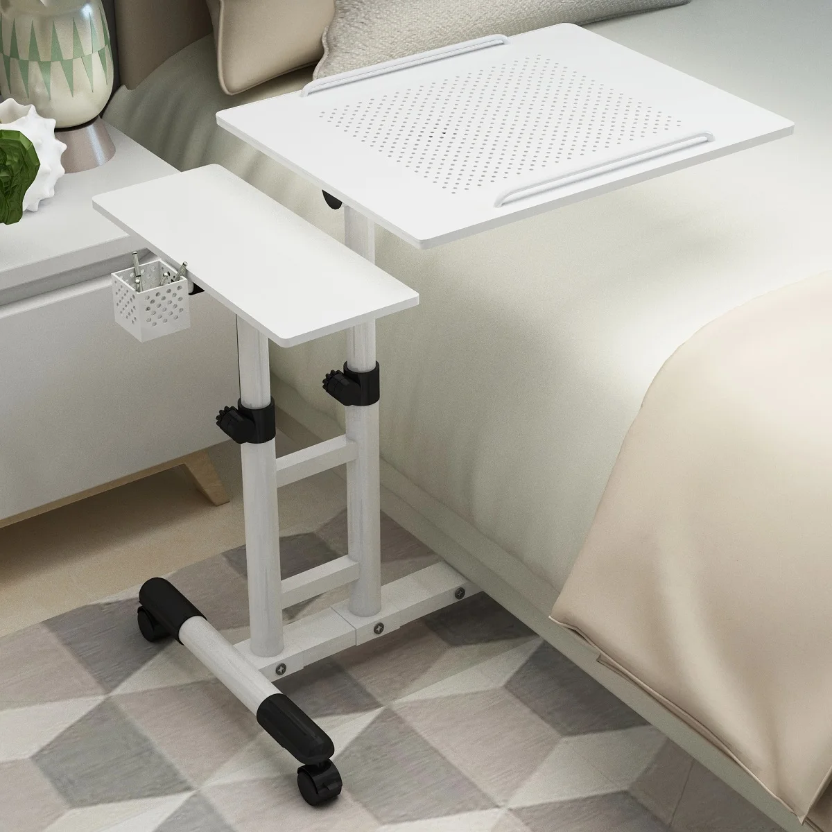 

Movable Lifting Rotary Double Column Bed Laptop Table Sofa Bedside Table Place Lazy Table