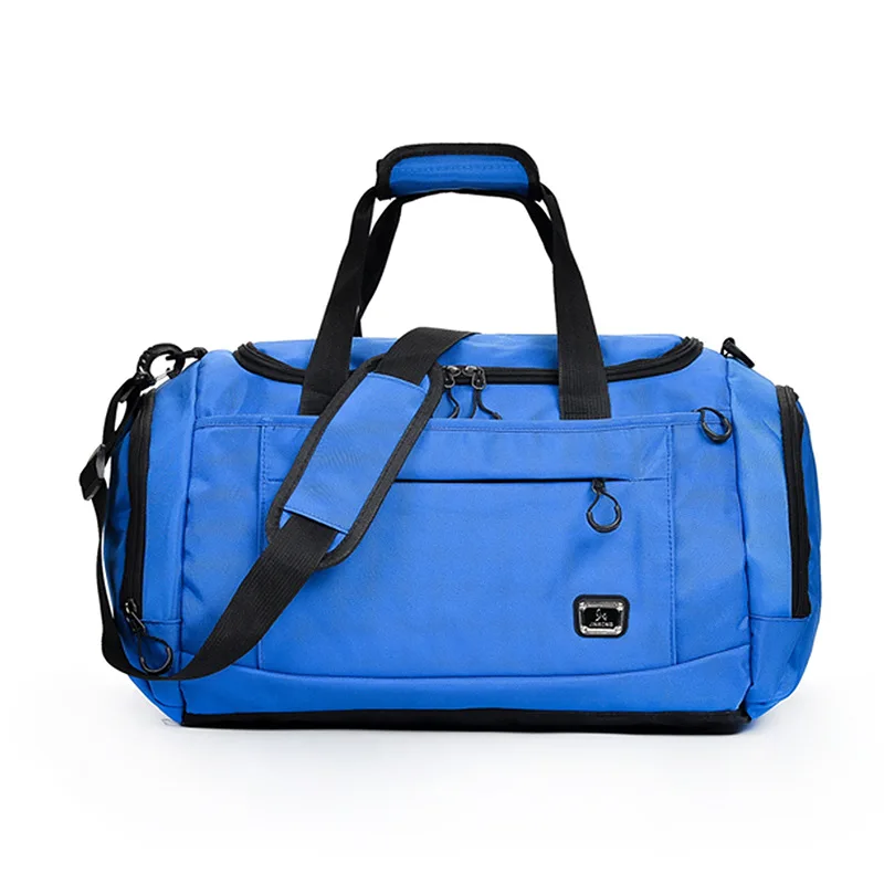 Дорожная сумка Мужская вместительная ручная короткая дорожная сумка женские спортивные сумки для тренажерного зала - Цвет: Синий