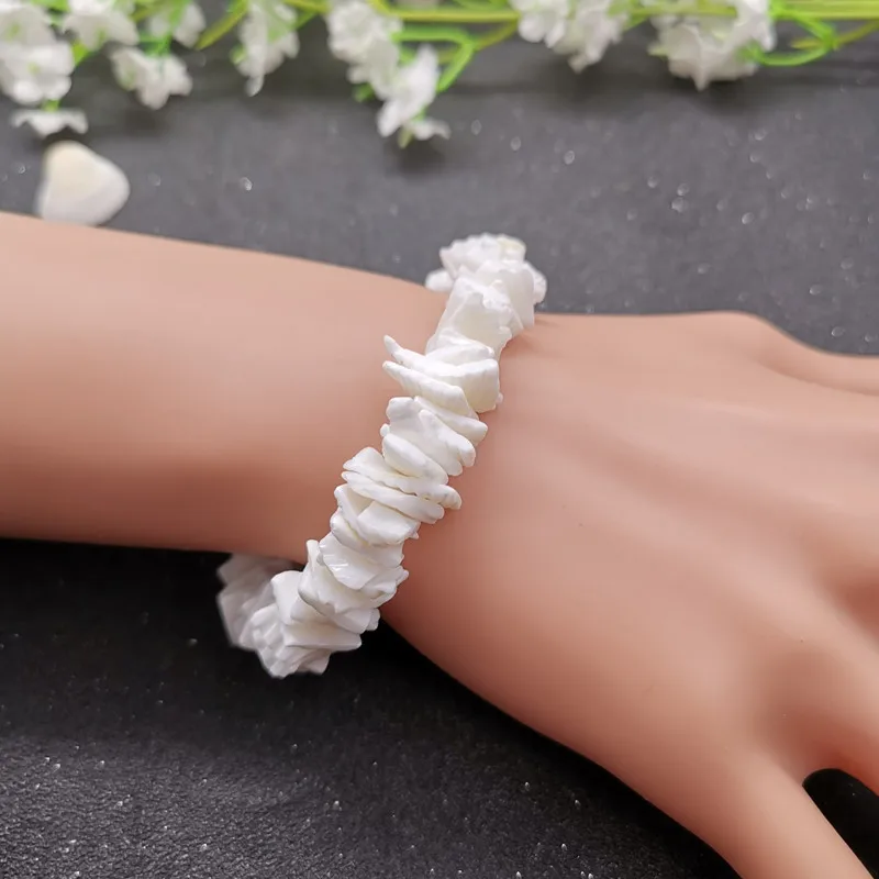 Модное белое неправильное ожерелье-чокер с гравийным чипом для женщин богемное ожерелье из натуральной раковины женское пляжное ювелирное изделие