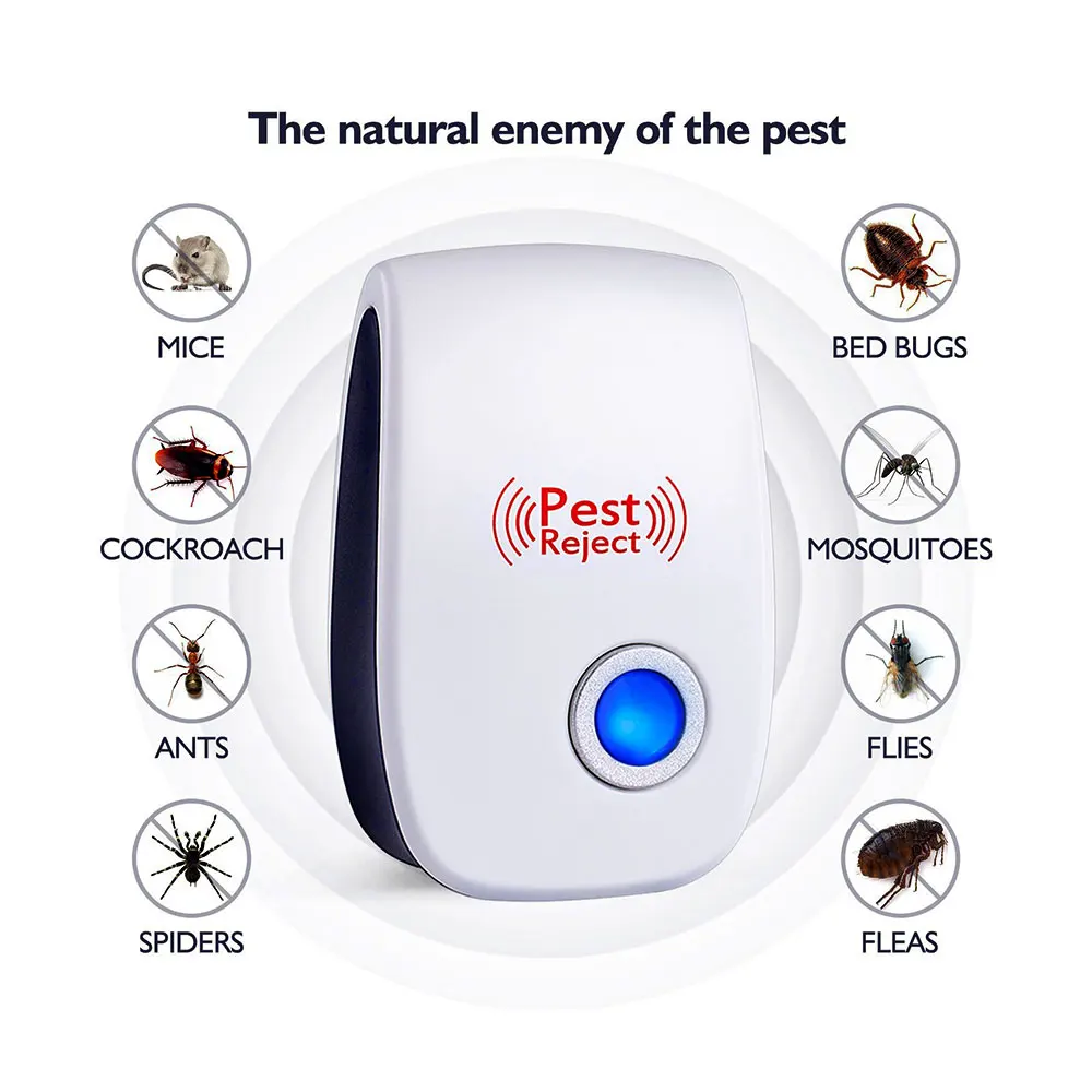 

Ultrasonic Electronic Pest Repeller Mosquito Mouse Rat Multi-function Rodent Insect Repellent Mini Insect Killer Rode US EU Plug