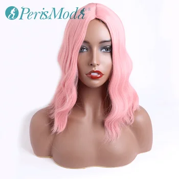 

Middle Part Pink & Orange Heat Resistant Synthetic Wig PerisModa Wavy Hair Wigs for Women Machine Made Cosplay Synthetic Wigs