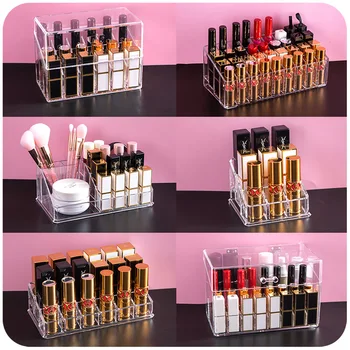 

9/16/18/36 Grid Acrylic Makeup Organizer Storage Box Case Lipstick Jewelry Holder Cosmetic Display Stand Makeup Tools
