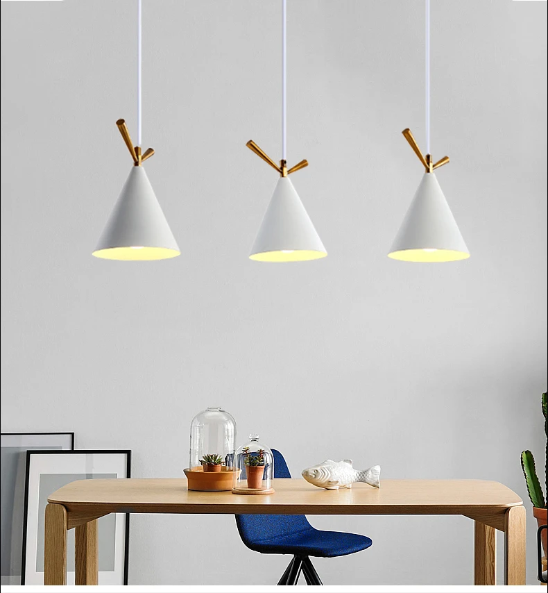 Ресторан люстра современный выразительный три головы Ins прямоугольник кухня