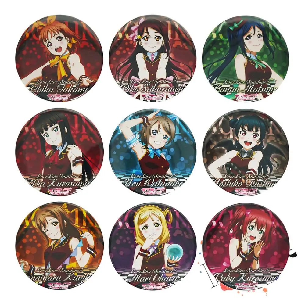 Значок Love Live Sunshine значок аниме Aqours Hanamaru Dia Yoshiko Riko охара Мари кэнан Ватанабе You Chika