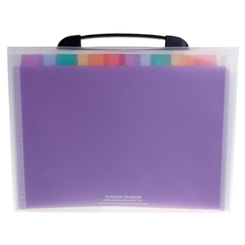 

A4 Rainbow Expanding Document Folder 13 Pocket School Portable Accordion Bag Q6PA