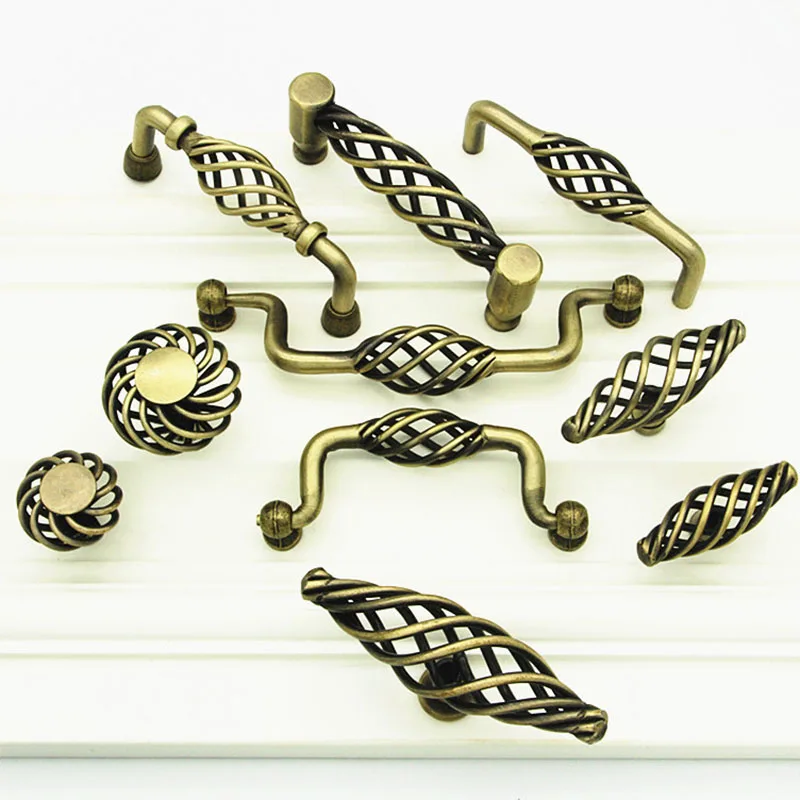 

Door Handles Home Handle Antique Single Hole Cabinet Drawer Furniture Handle Wrought Iron Bird Cage Handle Bathroom Door Handle