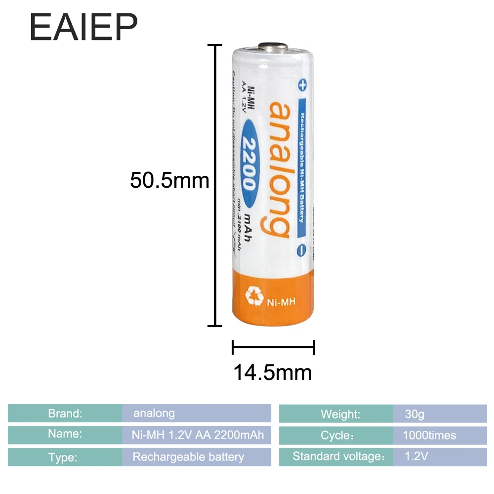 Analong 12 шт aa батарея перезаряжаемая батарея 2200mah+ 12 шт aaa nimh 1,2 v перезаряжаемая батарея для мыши