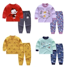 Одежда унисекс для малышей, 2 шт./компл. От 6 месяцев до 4 лет нижнее белье из хлопка набор Штаны для мальчиков младенцев Пижама; домашняя одежда; зимняя одежда для малышей на День Благодарения для маленьких девочек Наборы для младенцев