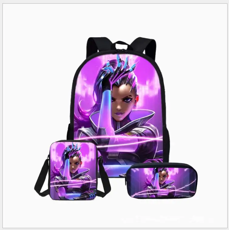 Picture color Рюкзак для игры в Overwatch Mochila, Подростковые Сумки для девочек и мальчиков, детские школьные сумки с принтом в подарок - Цвет: Picture color