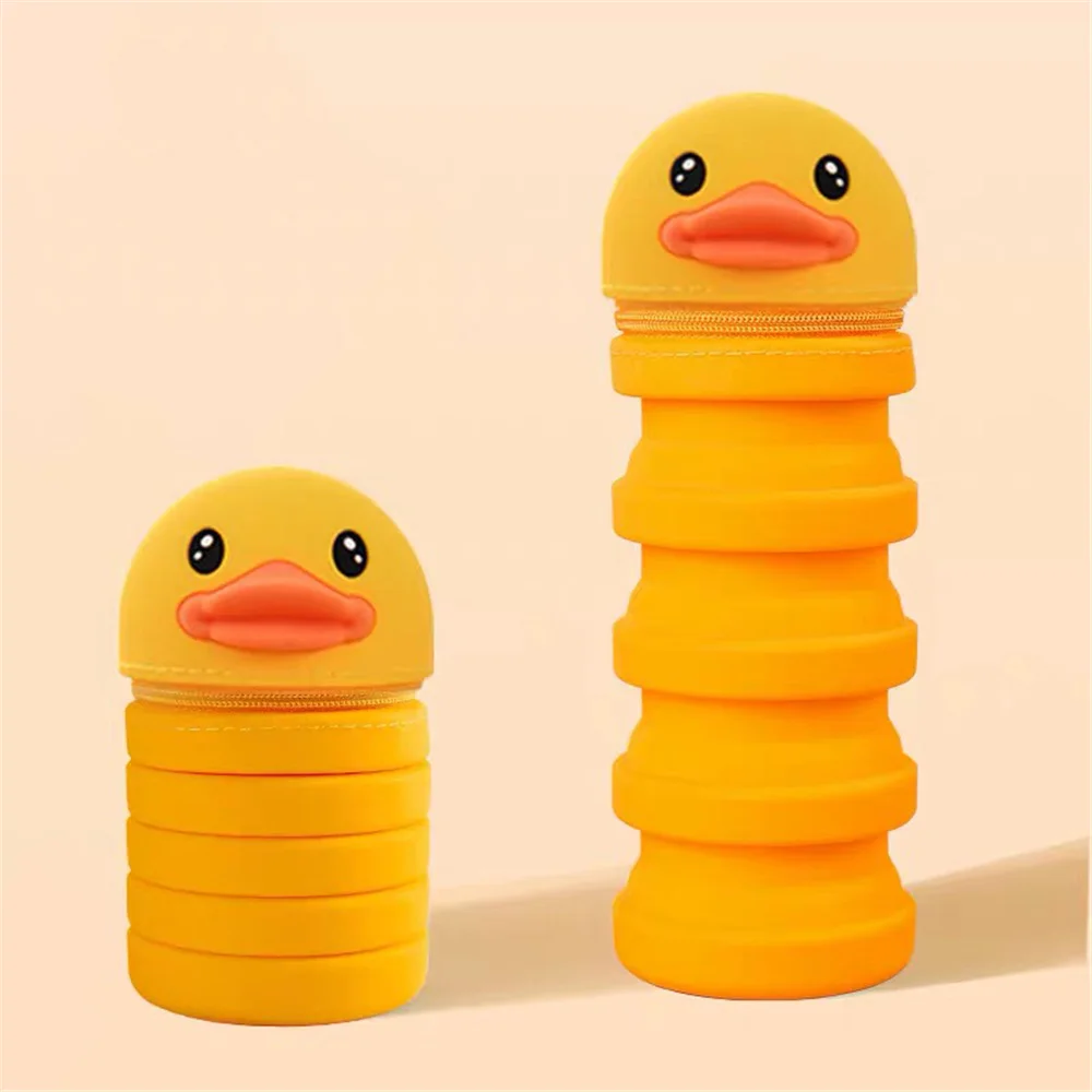 106032 Q UNCLE Decompression Pen Holder Honeymoon Cosmetic Bag Portable Cosmetic Key Storage Tube Zipper Pouch Silicone Makeup Case - Цвет: 106032