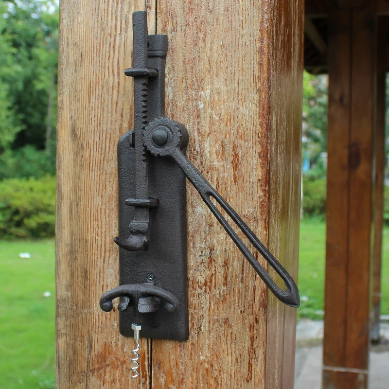 European Vintage Home Bar Decor Cast Iron Wall Mounted Wine Bottle Opener wine opener