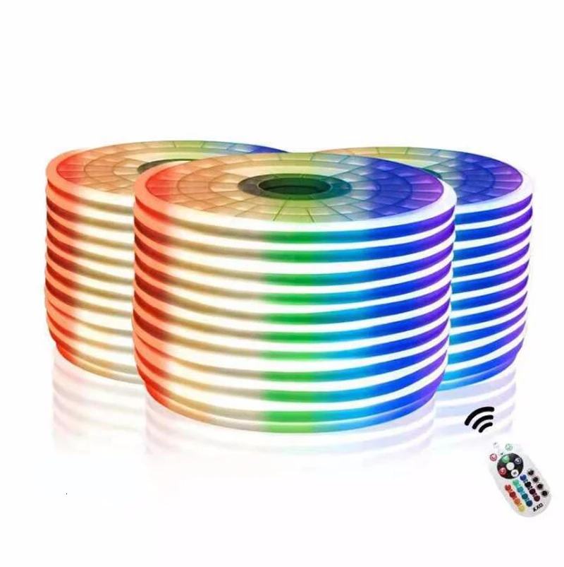 

Неоновая Гибкая светодиодная лента RGB, 50 м, 10*20 мм, 120 светодисветодиодный S/m 2835 SMD Rgb светодиодный аемая неоновая трубка 220 В, 12 В, 24 В, 110 В, гибкая лента