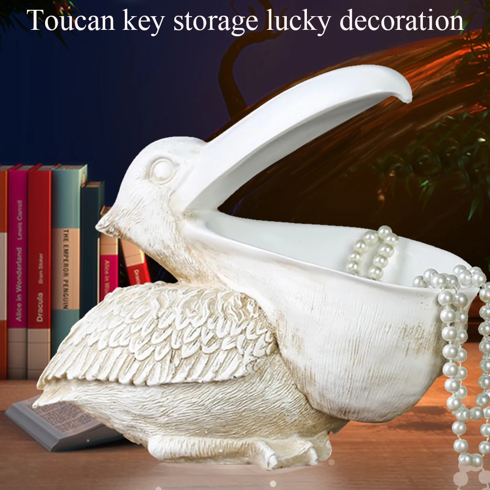 

Office Table Jewelry Cabinet Statue Key Storage Home Decor Entrance Door Toucan Ornament Living Room Resin Crafts Bedroom
