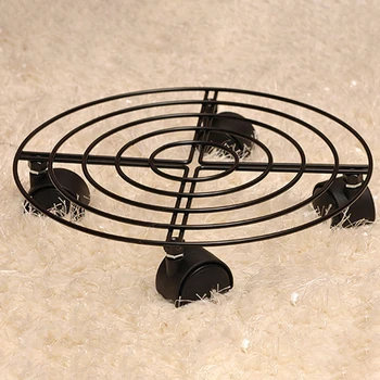 

Flowerpot Tray With Wheels Mover Trolley Caddy Garden Plate Metal Stand Removable Tray With Wheels