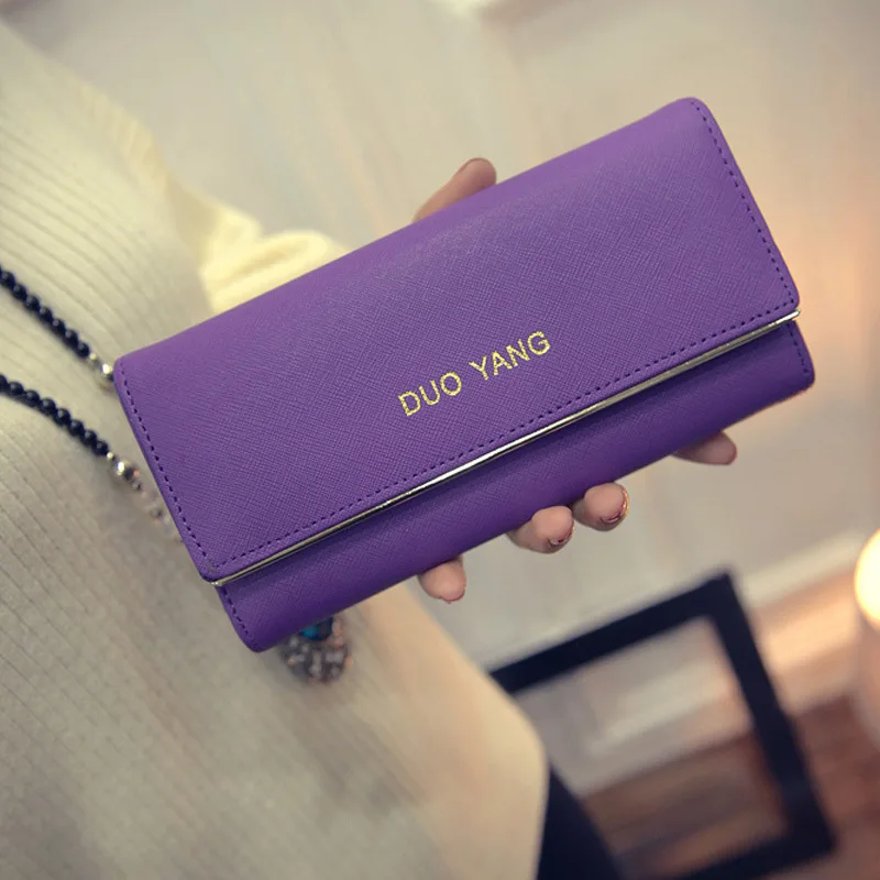 

2019 New Style Leather Wallet Women's Long Three Fold Cow Leather Wallet Korean-style-Style Fashion Simple WOMEN'S Wallet