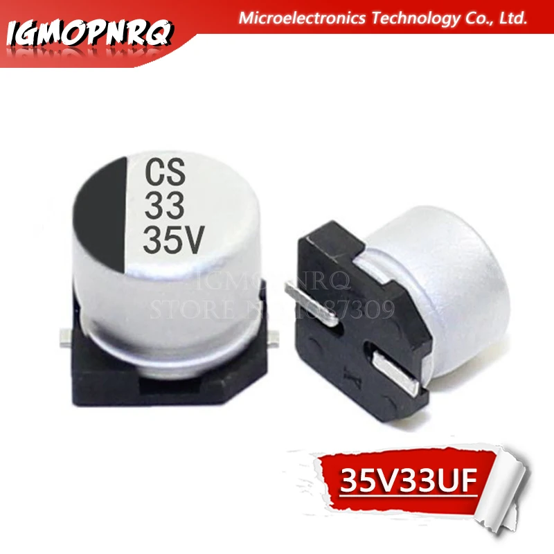 

10PCS Electrolytic capacitor 35V33UF 6.3*5.4mm SMD aluminum electrolytic capacitor 33uf 35v