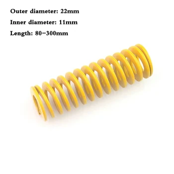 

1Pcs Yellow Long Light Load Stamping Compression Mould Die Spring Outer Diameter 22mm Inner Diameter 11mm Length 80-300mm