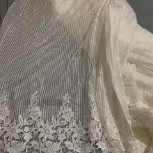 Быстрая 5 ярдов gg01 запас крем цвета слоновой кости и барсуком Dobby вышивка сетка кружевной ткани для распиловки свадебное торжественное платье