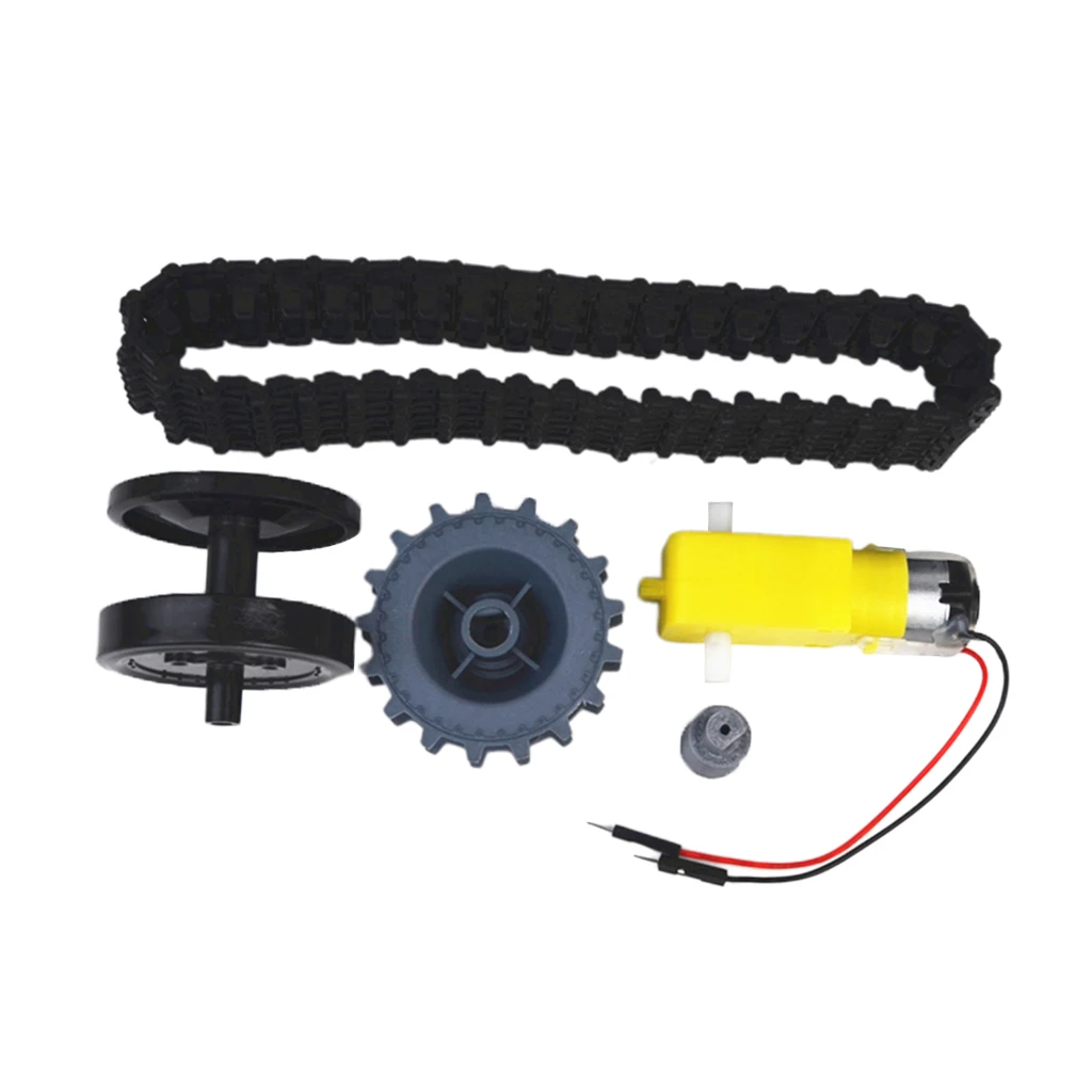 MagiDeal 1/Set DIY Smart Tank Accessories Kits Conveyor Belt TT Motor Wheels