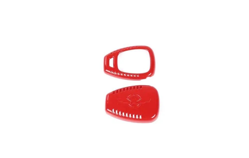 Автомобильный брелок, кольцо, декоративный чехол, рамка для Jeep Wrangler 2007-, держатель для ключей, протектор, органайзеры, аксессуары, 2 шт - Название цвета: Красный