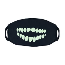 3 шт. черная светящаяся маска зеленый светильник Вечерние Маски хлопок пыль маска Ночная езда маска Хэллоуин забавное украшение