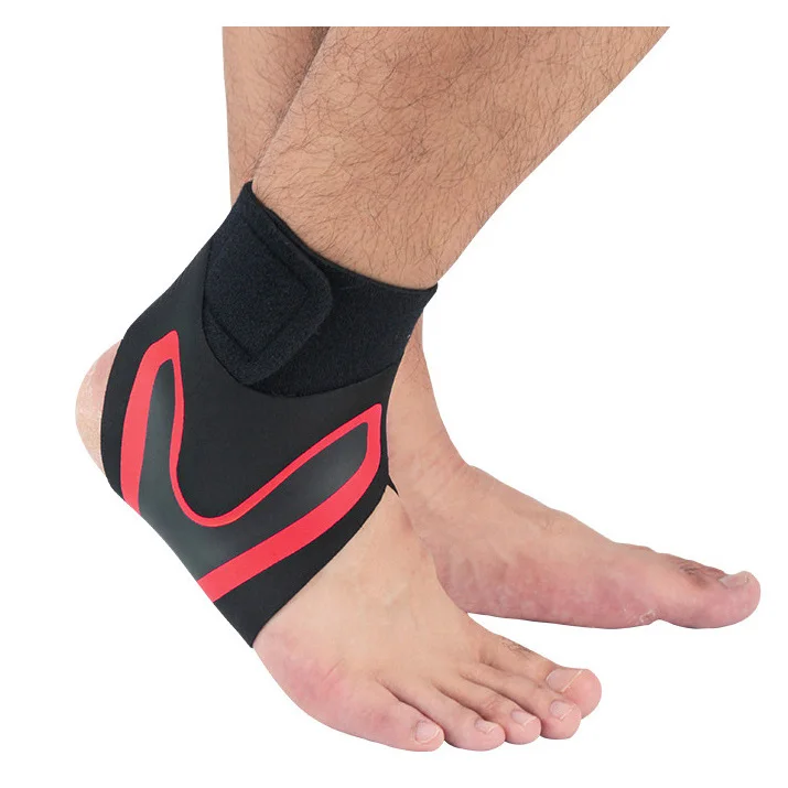 Red ankle brace 1 шт. поддержка лодыжки спортивный купальник в виде полос обертывание компрессионный аппарат для лодыжки протекторы от растяжений баскетбол безопасности ног - Цвет: Red ankle brace