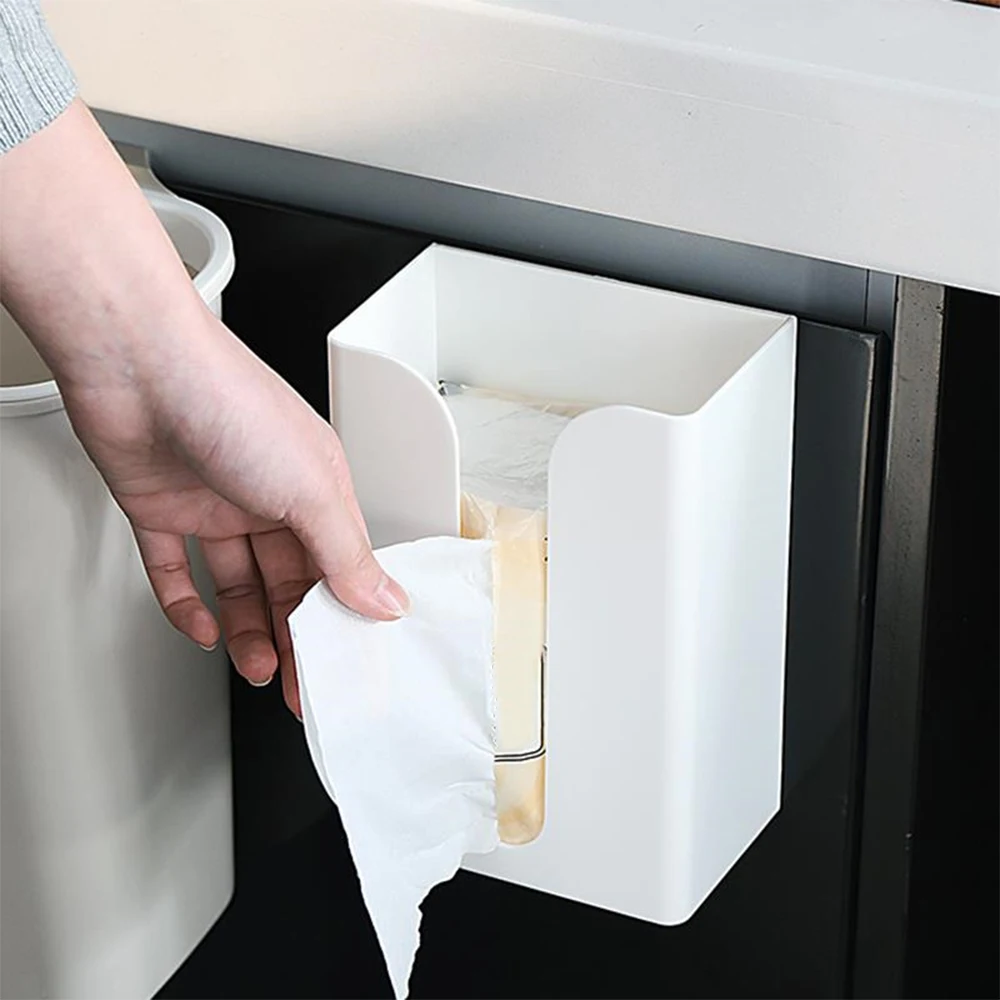 

Wall Mounted Paper Towel Dispenser Bathroom Toilet No-Drilling Garbage Bags Paper Towel Holder Dispenser For Home Kitchen
