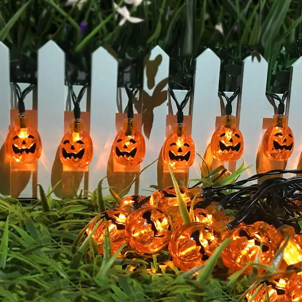 Солнечные гирлянды Открытый 30LED украшение для двора с 3D Тыква садовый декор для Хэллоуина рождественские огни