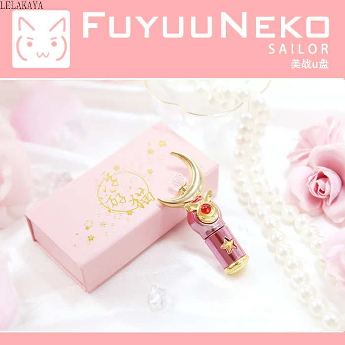 

Sailor Moon 20th Anniversary Luna Cat Magic Wand USB Drive Stick Flash Memory 8/16G U Disk Anime Action Figure Collection Gifts