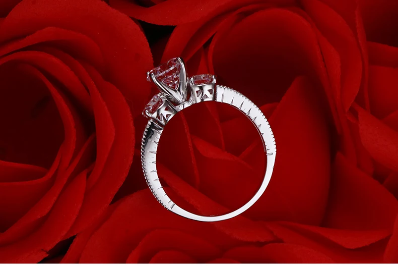 8 мм Sona D Цвет тонкая гравировка кольцо S925 серебро бриллиант Marry me кольцо 925 круглая огранка 4 когти