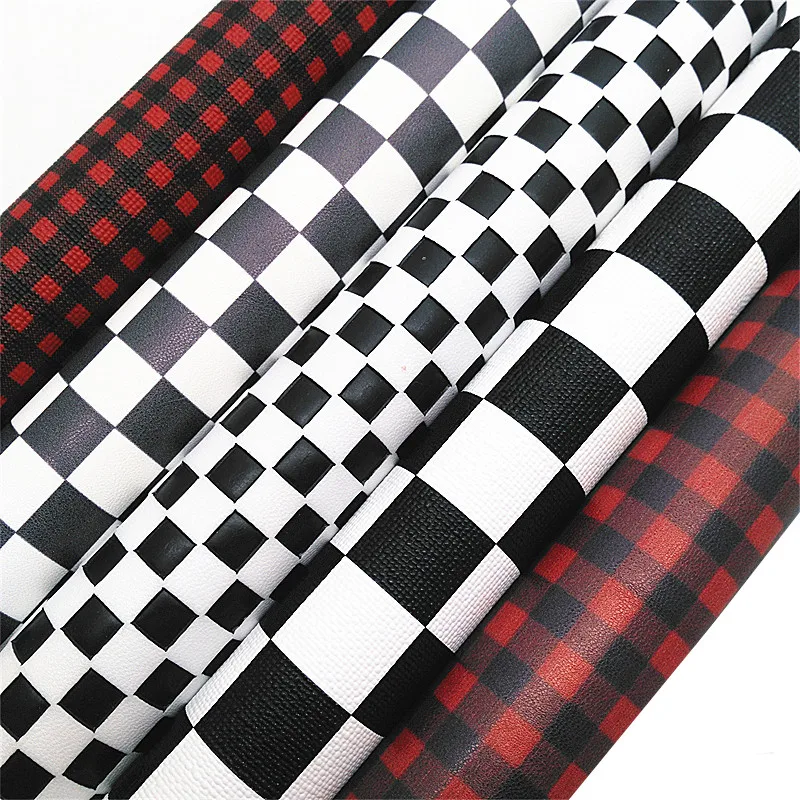Faux Leather Sheets Bows Faux Leather Plaid Fabric Plaid Faux