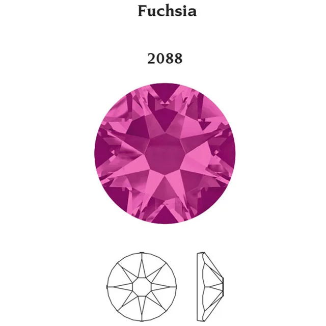 YANRUO/2088 Стразы со стразами, горячая фиксация, стразы, стеклянные камни, кристаллы, свадебные аксессуары для обуви, танцев - Цвет: Fuchsia
