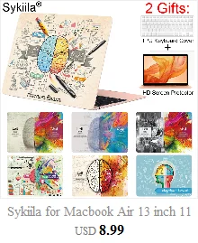 Чехол Sykiila для Macbook Air 13, чехол с рисунком карты мира, чехол с принтом Air 11 Pro 12 13 15 retina Touch Bar, чехол с индивидуальным дизайном