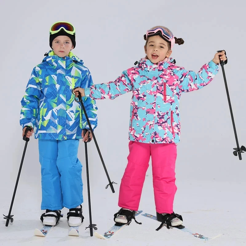 2023 Girl's and Boy's Ski Suit Winter -30℃ kids Skiing and