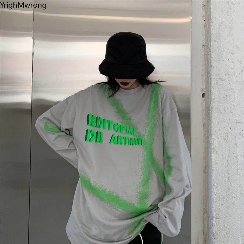 Графическая футболка в стиле панк, хип-хоп, с принтом «Tie Dye Block», свободная футболка, пуловер для женщин и мужчин, Корейская уличная Футболка Harajuku