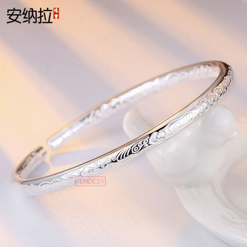 

Anna Pull Bohemian Solid Silver Bracelet Women's 999 Fine Silver Adjustable Fine Feedback Multi-Only Bracelet for a Girlfriend A
