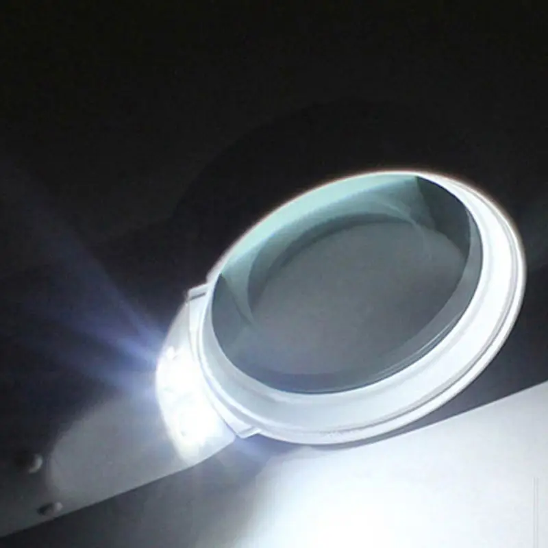 15X ручная Лупа с подсветкой Высокое увеличительное стекло 2 светодиодный фонарь Портативный Карманный обновленный для пожилых людей