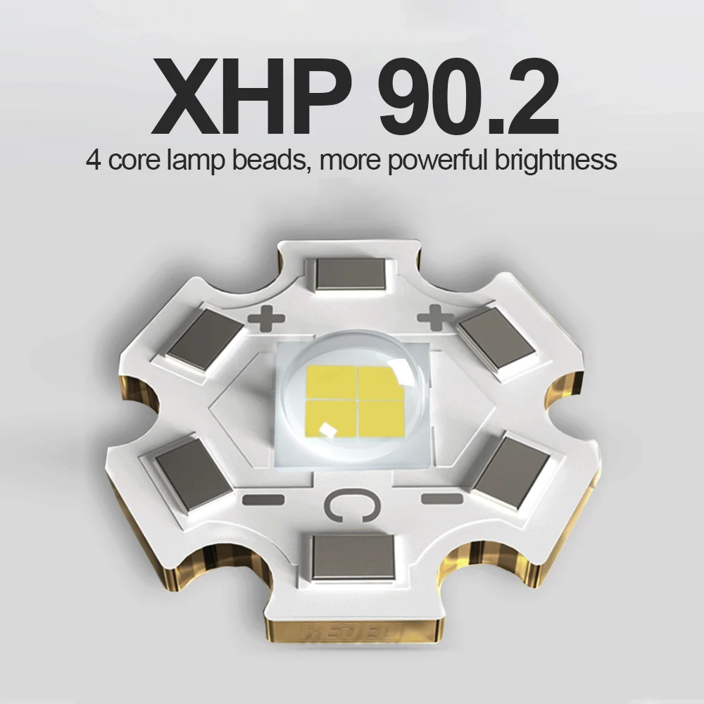350000cd 1000 м XHP90.2 самый мощный светодиодный фонарик usb Zoom тактический фонарь xhp50 18650