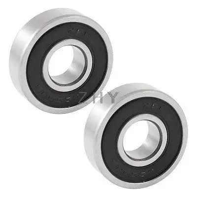 

6000RS 10mm x 26mm x 8mm Single Row Deep Groove Ball Bearing 2 Pcs